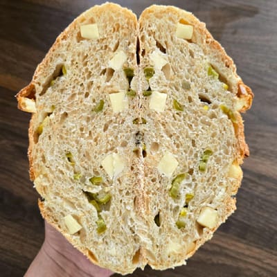 Rustic Sourdough Jalapeño Cheese